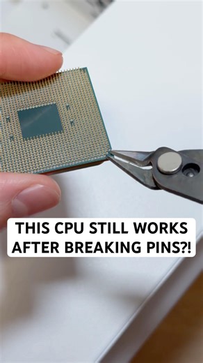Breaking pins on a CPU but it still works