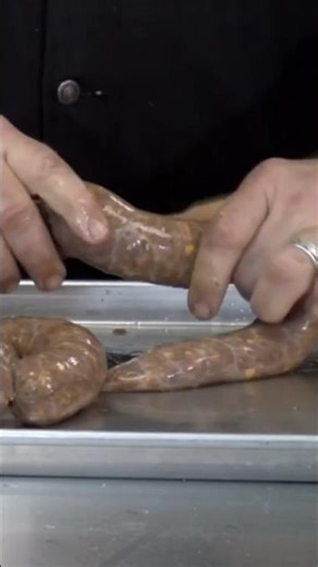 Twisting Sausages Into Links. #sausage #homemade #shorts