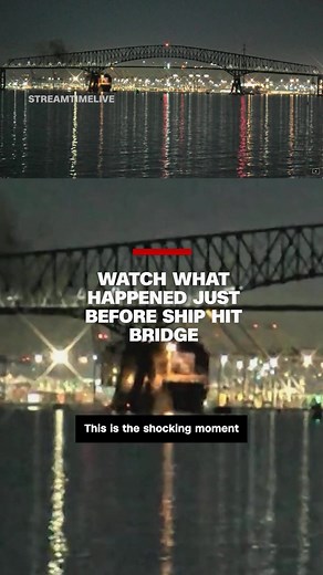 Video from Streamtime Live shows the cargo ship Dali before it crashed into the Francis Scott Key Bridge in Baltimore and caused it to collapse. CNN's Katie Polglase reports. #CNN#News #Baltimore #DALI