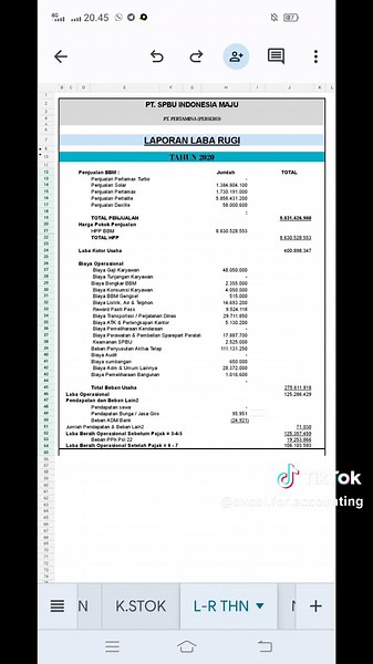 Aplikasi Excel laporan keuangan SPBU #bookkeeping #accounting #spbupertamina #excelforaccountants #jasaakuntansi