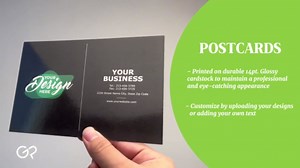 GotPrint Custom Postcards – Upload Your Design or Text, 4x6 inches, Vertical, front and back, 14 pt thick glossy cardstock, 4x6, 50 Qty