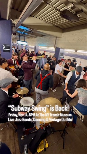 81K views · 1.4K reactions | Subway Swing is Back! Enjoy a Live Jazz Band, Vintage Outfits, Dancing And More! When: Friday, Nov 14, 6PM Where: At The New York Transit Museum Tickets are $30 for museum members and $35 for the general public. #NYCSubway #NYC #NewYorkCity #NYTransitMuseum | NYC Subway Life | Facebook