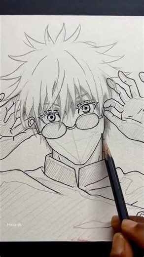 How tow Draw Gojo Satoru Face Outline Step by Step
