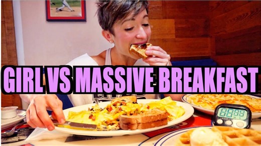 ULTIMATE BREAKFAST FOOD CHALLENGE (4500 CALORIES) - FIT GIRL VS FOOD