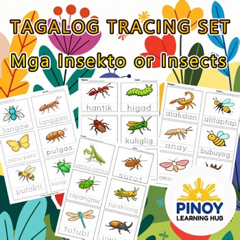 Tagalog Mga Insekto Worksheets | Filipino Insects Tracing PDF Preschool