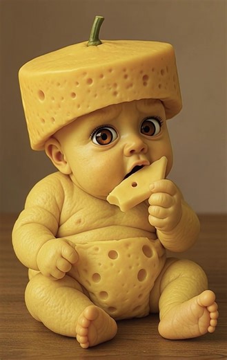 Baby or cheese? AI can’t decide 🤯🧀 #AIcreations #AdorableAI #ViralContent #viral #babyai