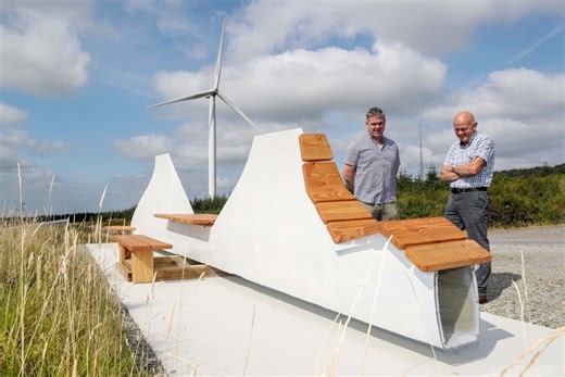 BladeBridge repurposes Energia Group decommissioned wind blade into practical site amenity