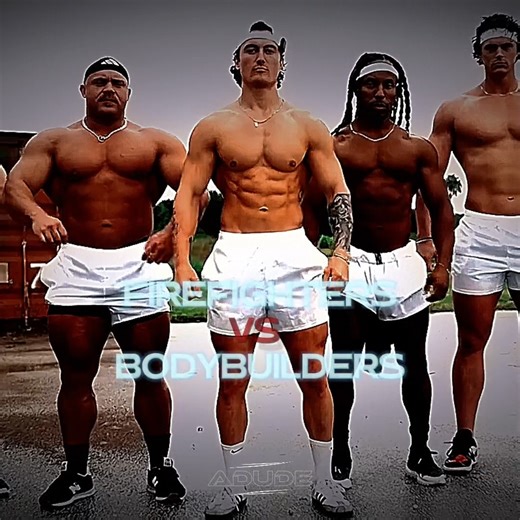 Bodybuilders vs firefighters Strength war