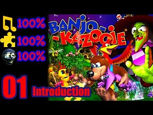 Banjo Kazooie HD 100% Walkthrough Part 1 - Intro - Spiral Mountain