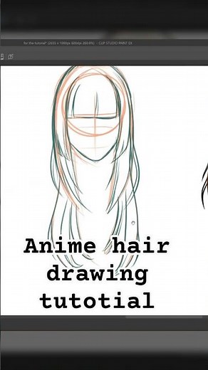 How to draw a basic anime character mini series | Hair tutorial (10)