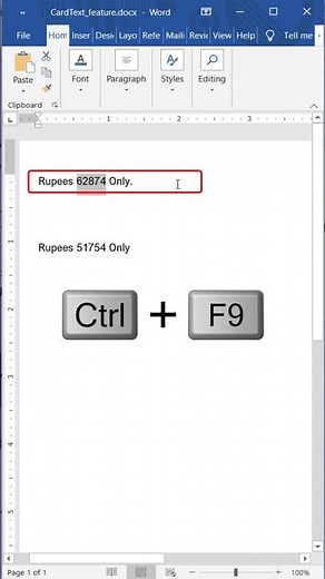 Convert Numbers to Words (ZERO CODING) in Microsoft Word #shorts