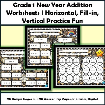 Grade 1 New Year Addition Math 20 Fact Fluency Place Value Logic Puzzle