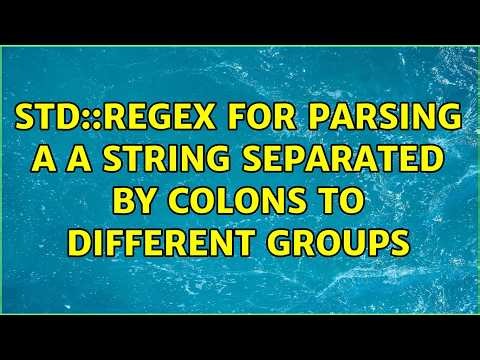 std::regex for parsing a a string separated by colons to different groups
