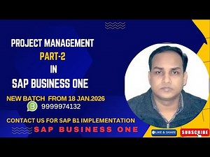 SAP Business One EPC/Construction Project Management in HINDI || Part-2