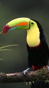 The toucan: Close-up footage of the most colorful tropical bird