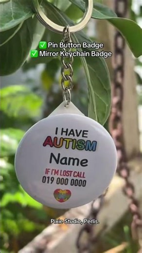 Autism Awareness Pin Button Badge and Mirror Keychain Badge #autism #buttonbadge #merchandise #fyp