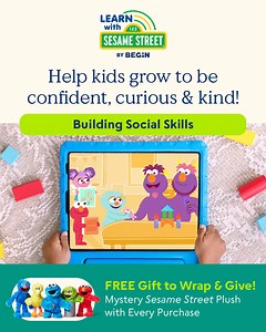 FREE gift! Sign up for Learn with Sesame Street today & receive a mystery Sesame Street plush to wrap & give. | Sesame Street