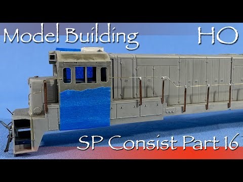 Model Building HO SP Consist Build 16 - How To Make Handrails Part 1