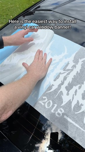 The easiest way to install a vinyl car window banner 🔥