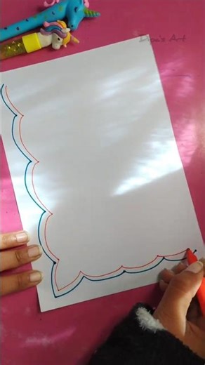 Super Easy Border Design✨for school Project & Assignment #shorts #ytshorts #borderart #borderdesign
