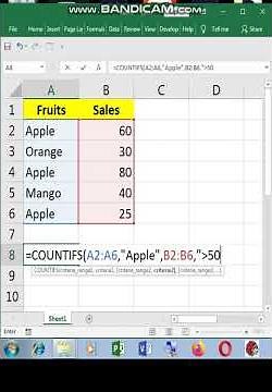 Countifs in Excel #excel #microsoftoffice #exceltips