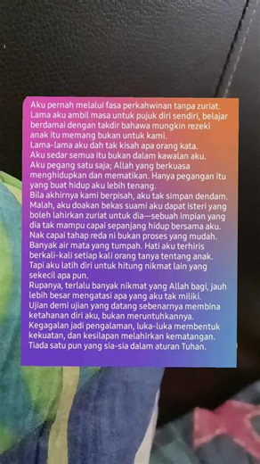 Menerima Takdir: Perjalanan Kehidupan Tanpa Zuriat