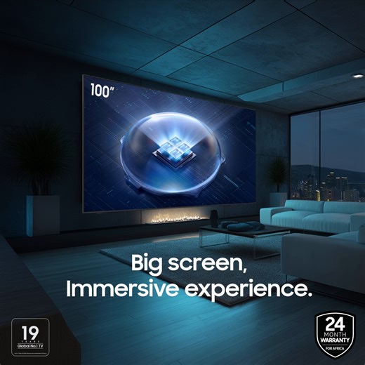 Your wall just became a window to another world.😍 The 100” #NeoQLED TV with Quantum Mini LED fills your space with cinematic colour, clarity, and contrast all from the comfort of home.✨ Learn more: http://spr.ly/6180AhH9K #SamsungVisionAI #SamsungAITV #MoreWithSamsung | Samsung