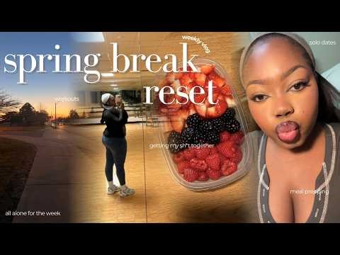 WEEKLY VLOG 🎀 | spring break reset + all alone for the week + getting in the gym + solo date