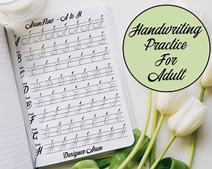 Modern Cursive Writing Practice Sheet for Adult | Cursive Handwriting Improvement With Printable Worksheet | Best Neat Handwriting Etsy - Etsy