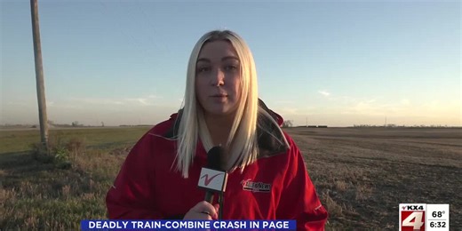 One dead in train-combine collision near Page