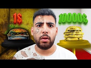 جربت برجر ب 5$ ضد برجر 1500$ 🍔(برجر دهب😱)