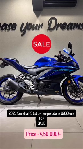 Hyper Ride Superbike Pre-owned Showroom (BANGALORE) on Instagram: "Best Japanese Track Machine 2025 Yamaha R3 1st owner just done 6960kms Well Maintained Brand New Bike KA Reg Loaded Accessories As Below Radiator Guard Spools Yamaha Racing Windscreen RCB Master Cylinder and Brake Lever RCB Clutch Lever Tail Tidy Full Body PPF R6 Throttle Tube For more d Please Follow Us Instagram ID - HyperRide4951#superbikesinbangalore #hyperride4951 #yamaha #r3 #yamahar3"