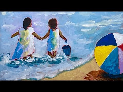 EASY LOOSE acrylic tutorial with FREE TRACEABLE! negative painting technique #acrylicpainting