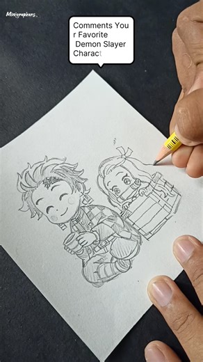 Demon Slayer Pencil sketch #youtubeshorts #shorts #demonslayer #tanjiro #nazuko