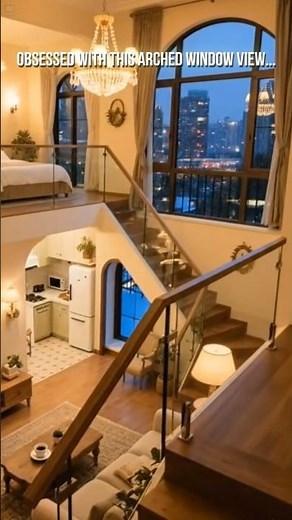 Cozy Loft Tour: The Perfect Arched Window Design 🌆🧡