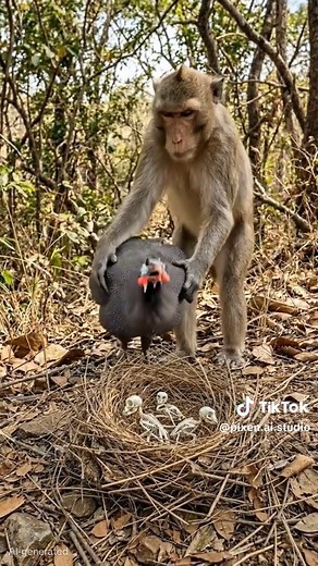 Monkey Rescues Guineafowl From Fox | Amazing Animal Rescue