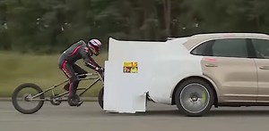 How fast can a human cycle? With aerodynamic help, the 300km per hour barrier seems easily within reach