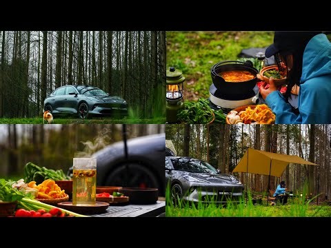 Forest Camping | Spring in the Mountains with Beef Hot Pot