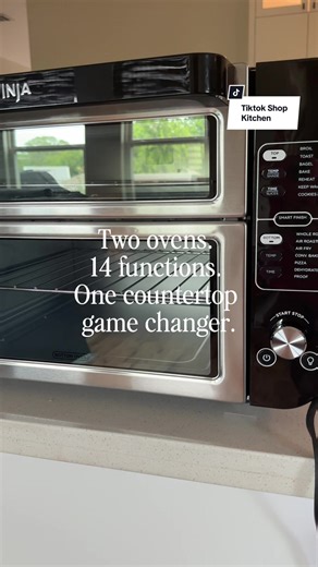 If you’ve ever wished for an extra oven… this one’s for you 🍕🍗🍞 The Ninja 14-in-1 Double Oven gives you TWO cooking spaces in one compact appliance each with separate temps & timers! ✅ 14 cooking functions ✅ Air fry, roast, bake, toast, proof, dehydrate & more ✅ FlexDoor lets you cook full meals & snacks at the same time ✅ FREE shipping easy returns on TikTok Shop This thing is a countertop powerhouse and it’s officially my new favorite kitchen helper 💯 #ninjaoven #ninjakitchen #kitchenmusth