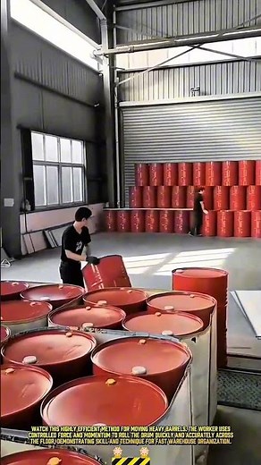 Easy Technique for Rolling Heavy Metal Barrels #dailywork
