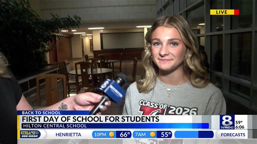 4.9K views · 17 reactions | Hilton students are heading back to school today — and News 8's Oran Spitzer spoke with members of the student council and shared their favorite parts about the first day of school. Here are the other districts heading back to school today: https://www.rochesterfirst.com/back-to-school/labor-day-hits-early-when-is-the-first-day-of-classes-in-your-school-district/ | News 8 WROC Rochester | Facebook