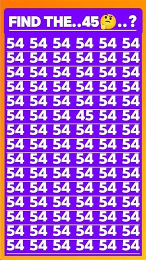 "Find the Hidden 45 in 5 Seconds! 🤯🔥 | Brain Puzzle Challenge #shorts"