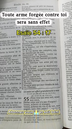 Toute arme forgée contre toi sera sans effet Esaïe 54 : 17 #bibleverse #foi #Jesus #bible #versetbiblique #versetdujour | BibleEnsemble