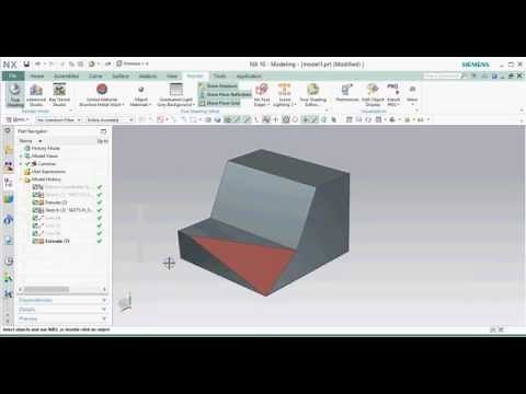 NX 10 Free Tutorial....how to create angle Extrude or Subtract.