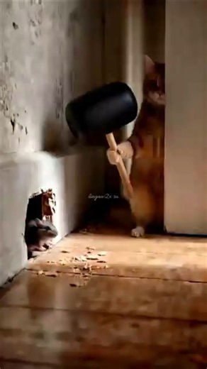 Funny Cat Gets Scared of a Moving Mouse 😂🐱🐭 #cat #catvideos #funny