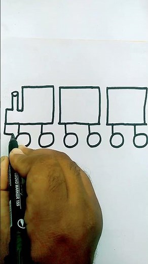How To Make Train Drawing Step By Step