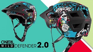 9.4K views · 142 reactions | The all new Defender 2.0 helmet from O'Neal. With crazy artwork and subtle race graphics, there's a style for everyone. Complete with micro-adjust on-the-fly peak angle and retention system adjustment and of course our magnetic single-handed Fidlock buckle. Find out more: www.oneal.eu/defender-2/ #oneal #onealmtb #enduro #allmountain #helmet #defender | O'Neal | Facebook