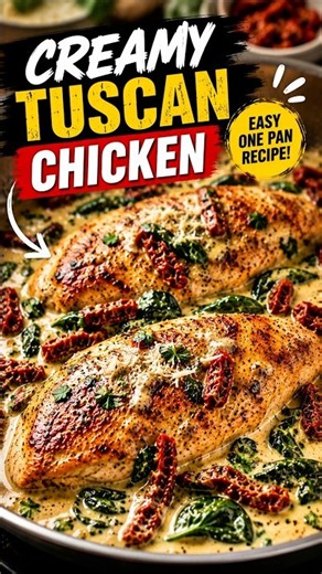 Creamy Tuscan Chicken 🤤 The Easiest One-Pan Dinner!
