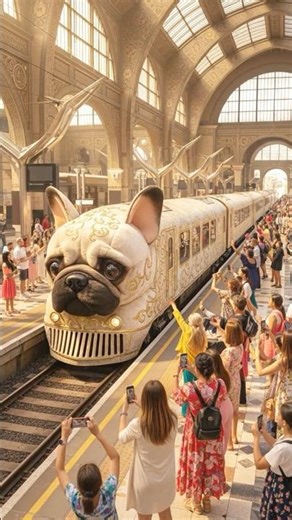 🐶🚆French Bulldog Themed Train: Who missed it? #frenchbulldog