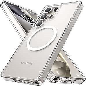 RAPTIC Diamond Clear Designed Case for Samsung Galaxy S25 Ultra–Compatible with MagSafe, Shockproof Military Grade Protection, Never Yellowing Slim Case, 10ft Drop Tested, Clear